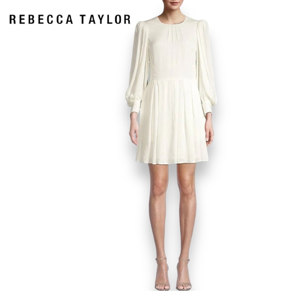 Rebecca Taylor Women's Long Sleeve Shadow Stripe Dress size 2